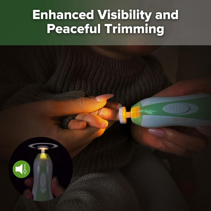 Haakaa Electric Nail Care Set – Safe, Quiet &amp; Painless Baby Nail Trimming – Meadow
