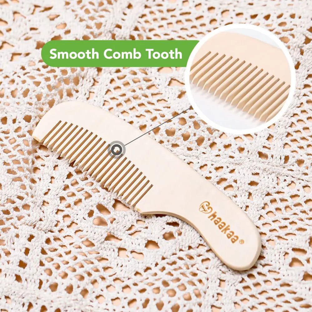 Haakaa Baby Brush &amp; Comb Set – Soft Bristles for Newborn Hair Care