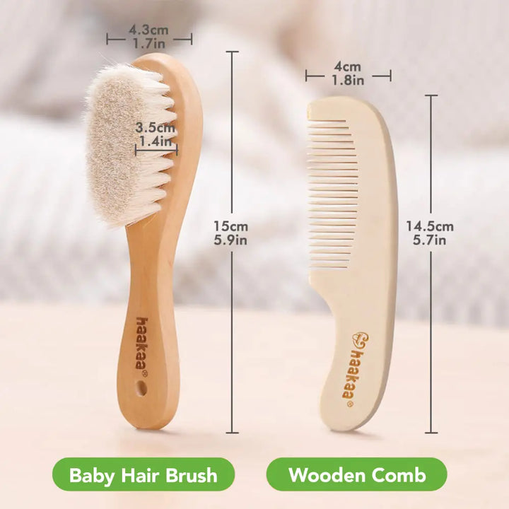 Haakaa Baby Brush &amp; Comb Set – Soft Bristles for Newborn Hair Care