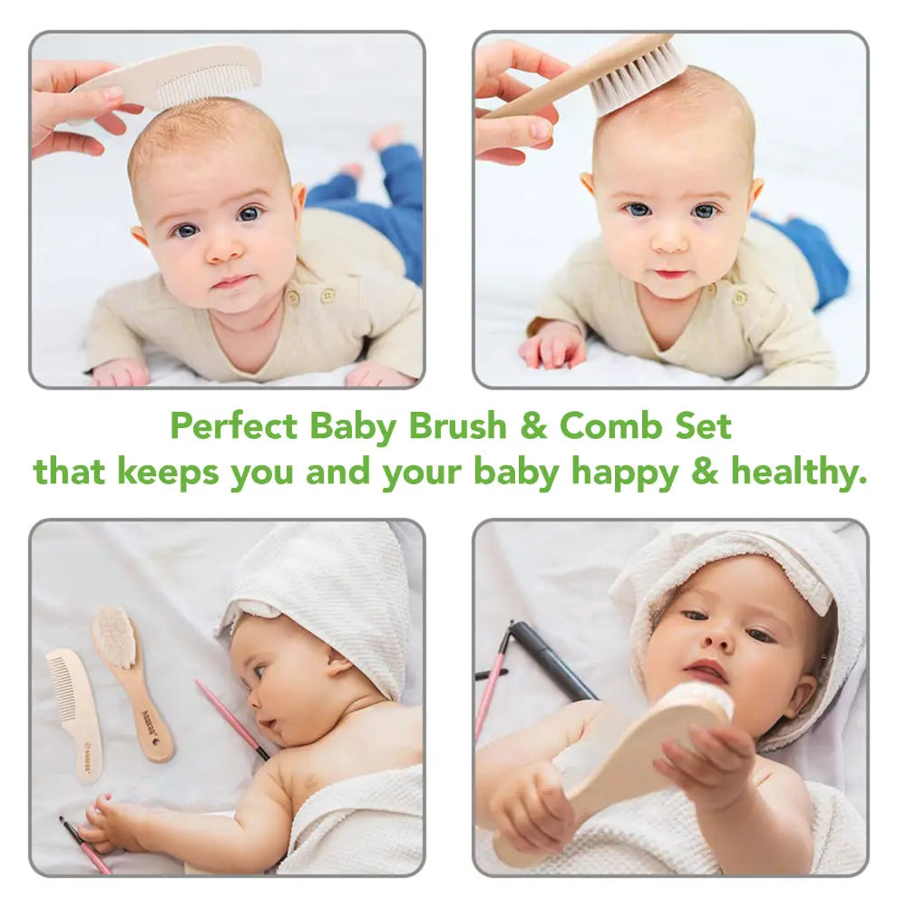 Haakaa Baby Brush &amp; Comb Set – Soft Bristles for Newborn Hair Care