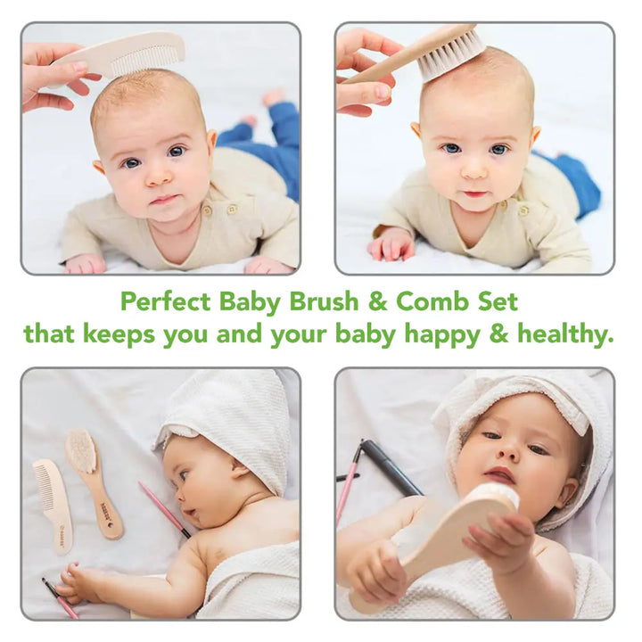 Haakaa Baby Brush &amp; Comb Set – Soft Bristles for Newborn Hair Care