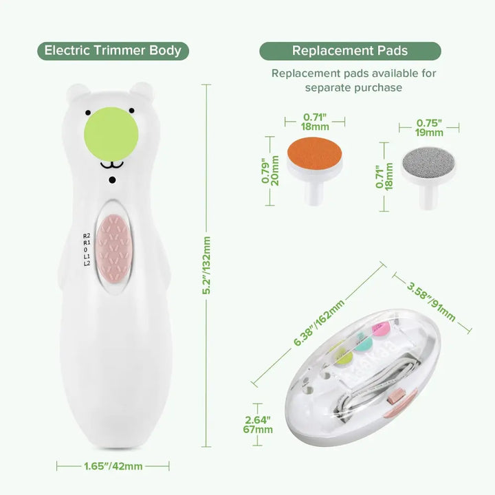 Haakaa Happii Bear Nail Care Set – Safe &amp; Gentle Baby Grooming – Polar White