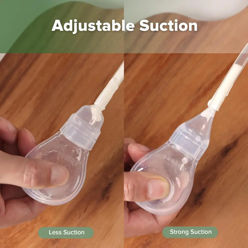 Haakaa Easy-Squeezy Silicone Bulb Syringe – Gentle Nasal &amp; Oral Care with 2 Tips