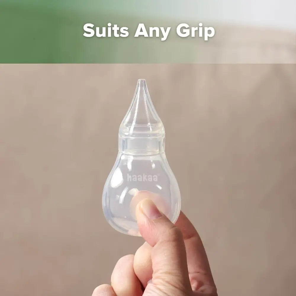 Haakaa Easy-Squeezy Silicone Bulb Syringe – Gentle Nasal &amp; Oral Care with 2 Tips