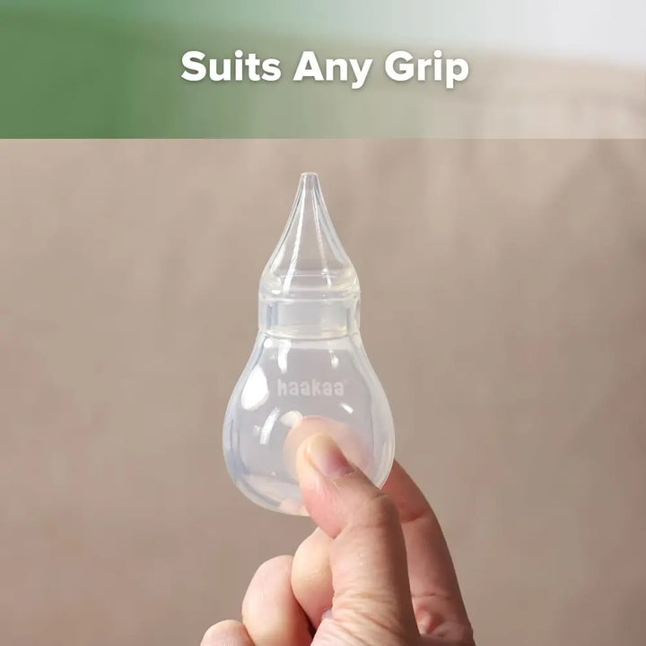 Haakaa Easy-Squeezy Silicone Bulb Syringe – Gentle Nasal &amp; Oral Care with 2 Tips