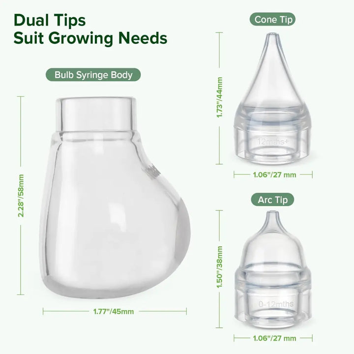 Haakaa Easy-Squeezy Silicone Bulb Syringe – Gentle Nasal &amp; Oral Care with 2 Tips