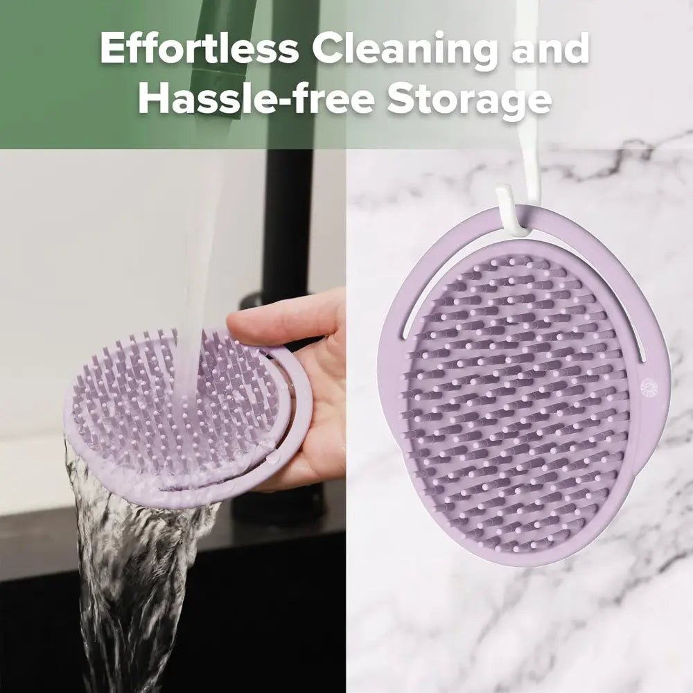 Haakaa Rainbow Silicone Shampoo Brush – Gentle Scalp Massage &amp; Cradle Cap Care – Lavender