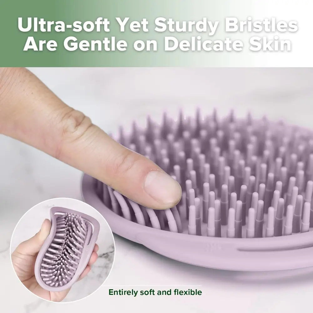 Haakaa Rainbow Silicone Shampoo Brush – Gentle Scalp Massage &amp; Cradle Cap Care – Lavender