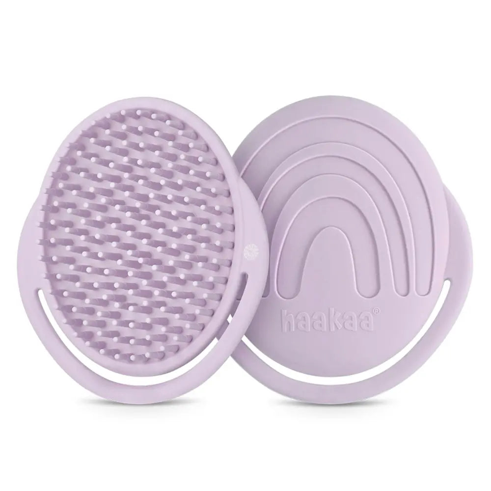 Haakaa Rainbow Silicone Shampoo Brush – Gentle Scalp Massage &amp; Cradle Cap Care – Lavender