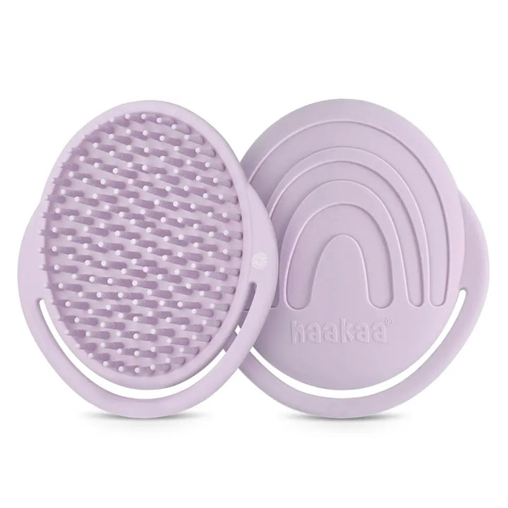 Haakaa Rainbow Silicone Shampoo Brush – Gentle Scalp Massage &amp; Cradle Cap Care – Lavender
