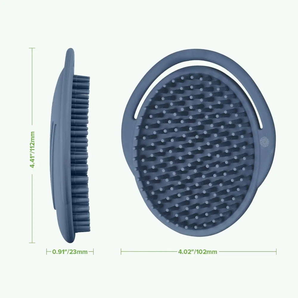 Haakaa Rainbow Silicone Shampoo Brush – Gentle Scalp Massage &amp; Cradle Cap Care – Steel Blue