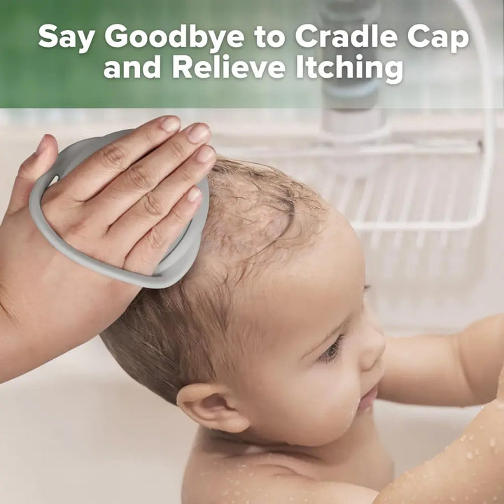 Haakaa Rainbow Silicone Shampoo Brush – Gentle Scalp Massage &amp; Cradle Cap Care – Slate Grey