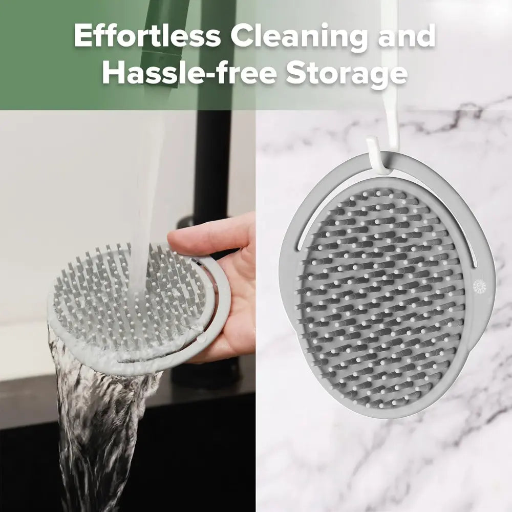 Haakaa Rainbow Silicone Shampoo Brush – Gentle Scalp Massage &amp; Cradle Cap Care – Slate Grey