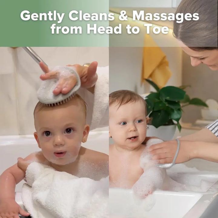 Haakaa Rainbow Silicone Shampoo Brush – Gentle Scalp Massage &amp; Cradle Cap Care – Slate Grey