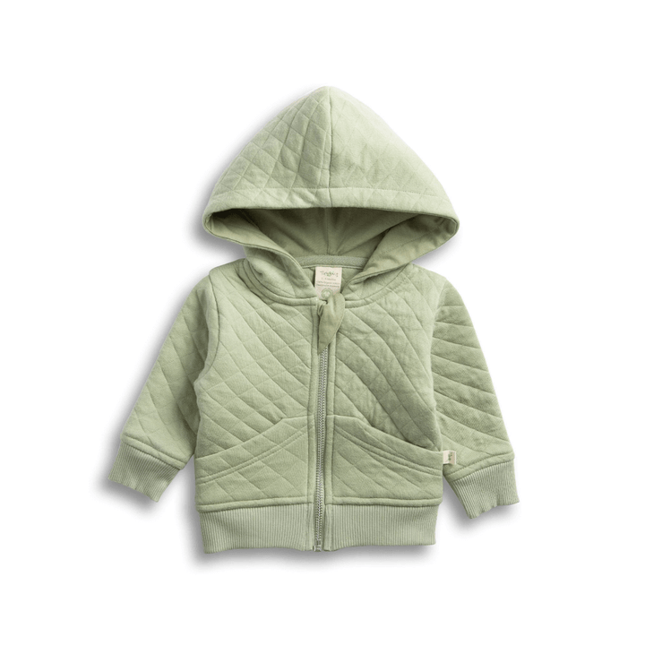 Tiny Twig Quilted Hoodie - Sage