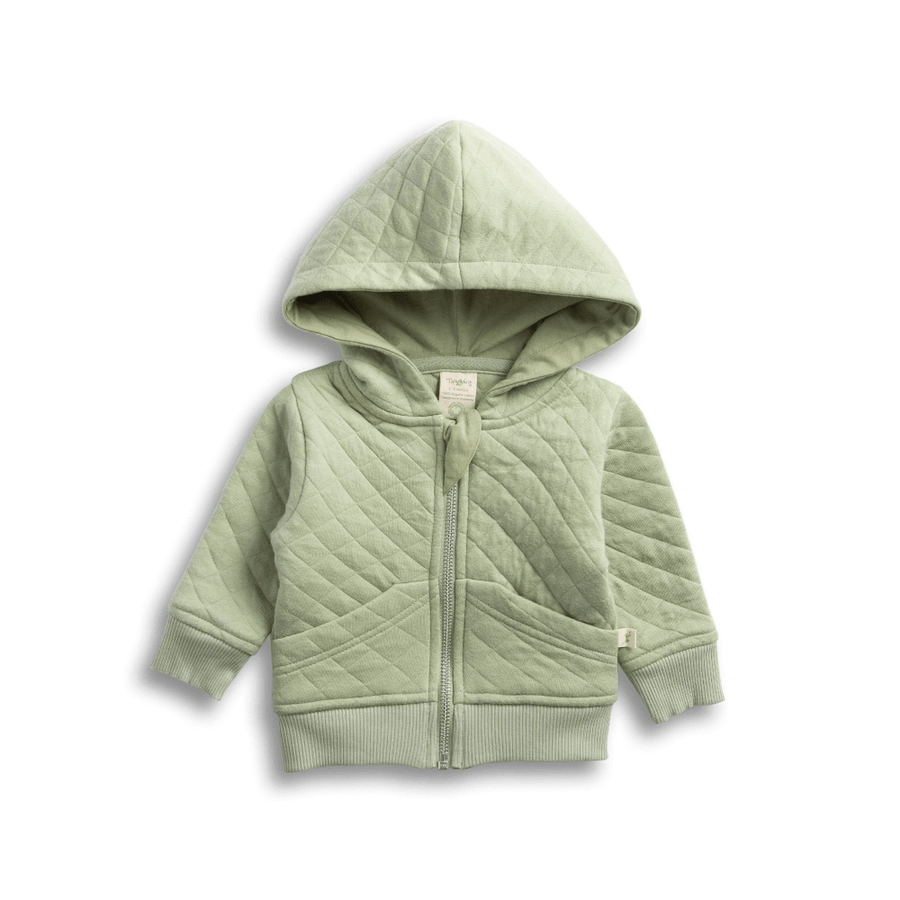 Tiny Twig Quilted Hoodie - Sage