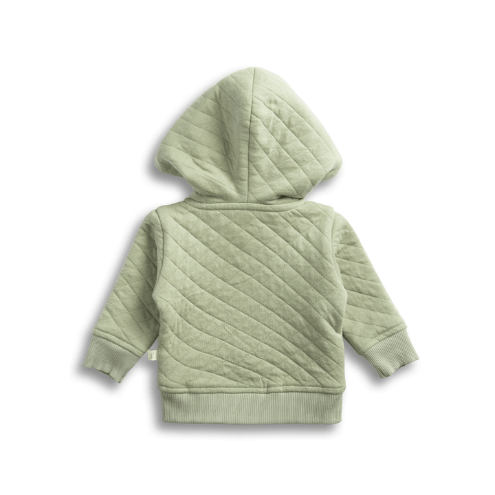 Tiny Twig Quilted Hoodie - Sage