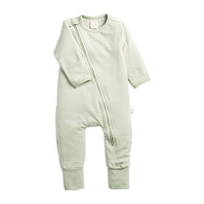 Tiny Twig Long Sleeve Zipsuit - Sage