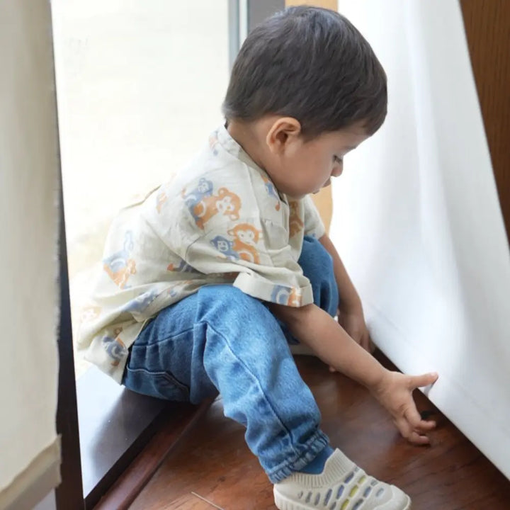 Dulaar Cotton Linen Shirt | Hand-Block Printed - Two Little Monkeys