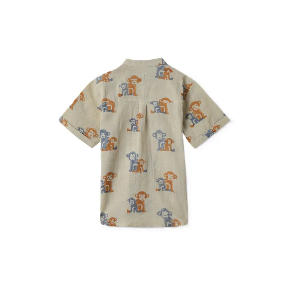 Dulaar Cotton Linen Shirt | Hand-Block Printed - Two Little Monkeys