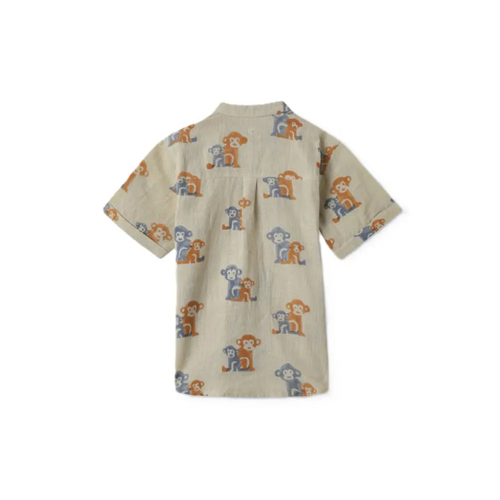 Dulaar Cotton Linen Shirt | Hand-Block Printed - Two Little Monkeys