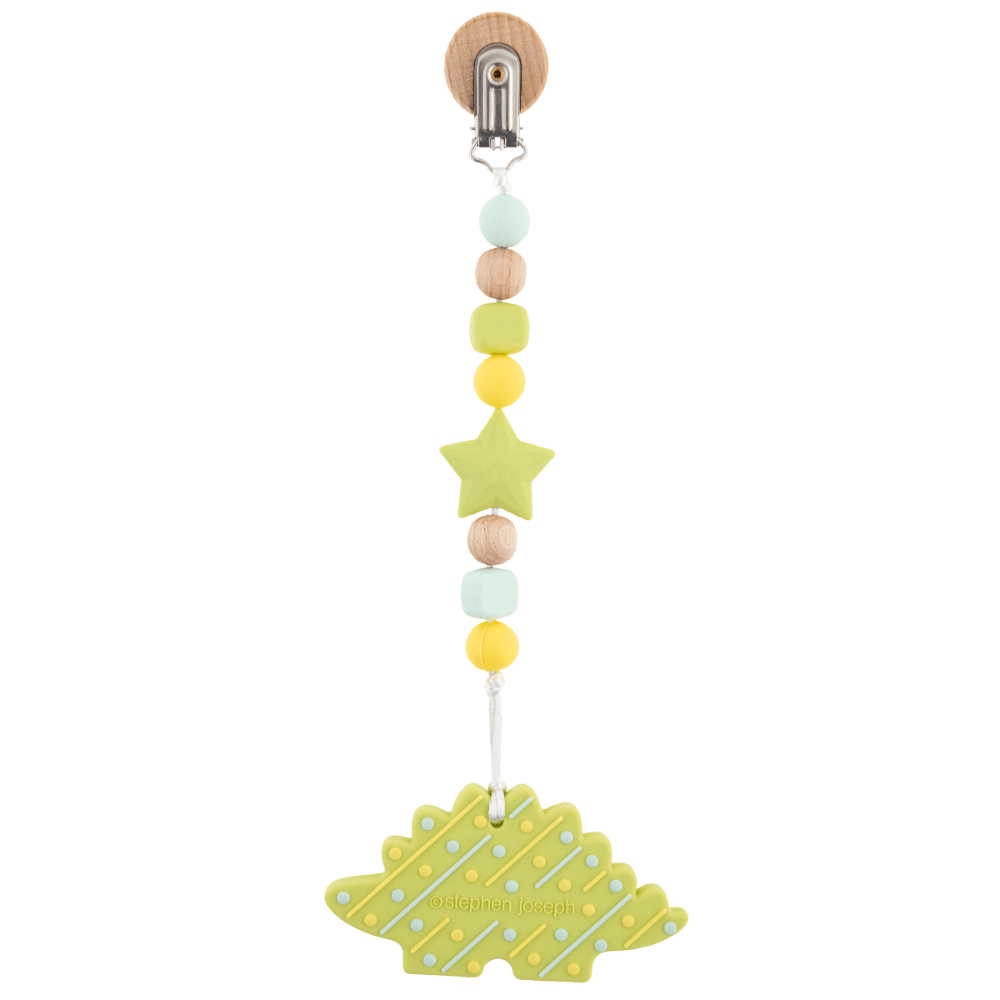 Stephen Joseph Silicone Teether With Pacifier Clip