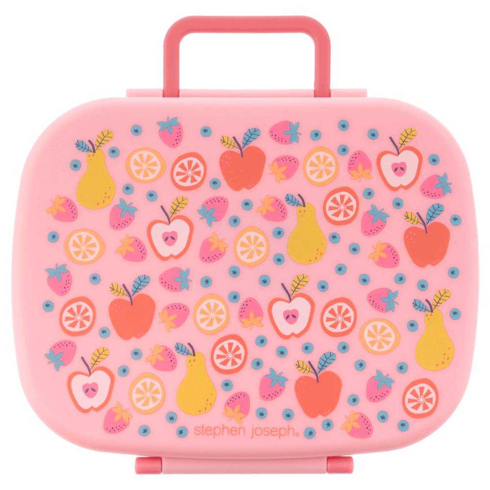 Stephen Joseph Bento Box With Removable Tray - Bento Box Print (Pink)