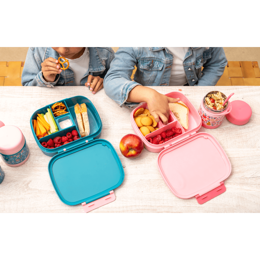 Stephen Joseph Bento Box With Removable Tray - Bento Box Print (Pink)