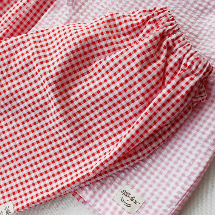Rattle &amp; Co Strawberry Summer Kimono Shorts Set