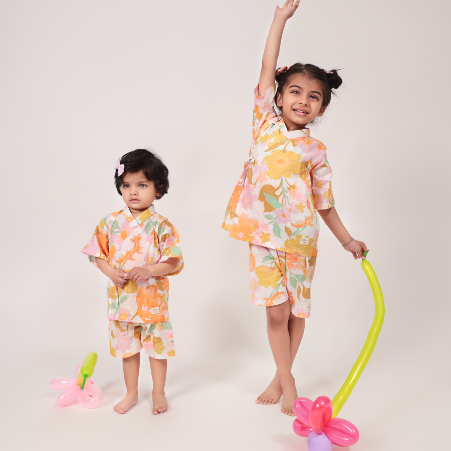 Rattle & Co. Tutti Frutti Kimono Shorts Set