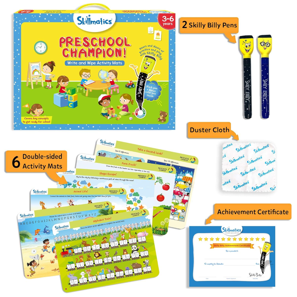 Skillmatics Preschool Champion - Reusable Activity Mats