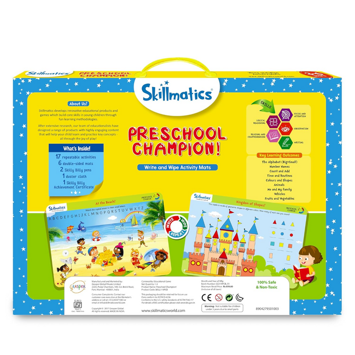 Skillmatics Preschool Champion - Reusable Activity Mats