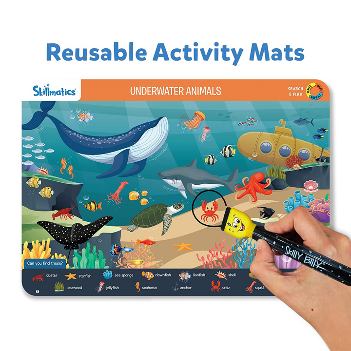 Skillmatics Search &amp; Find Animals - Reusable Activity Mats