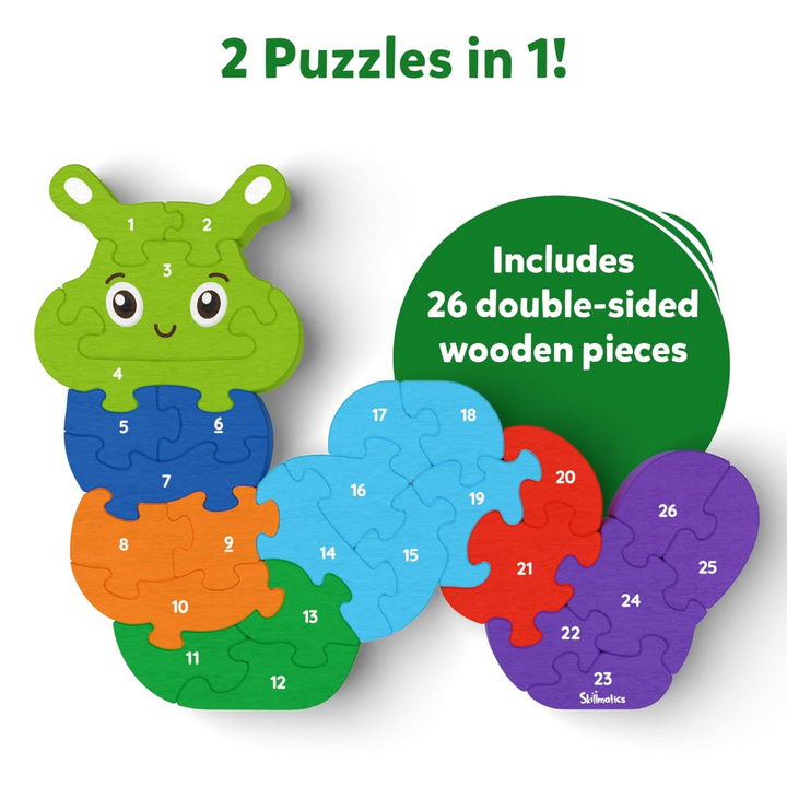 Skillmatics The Clever Caterpillar Wooden Puzzle 