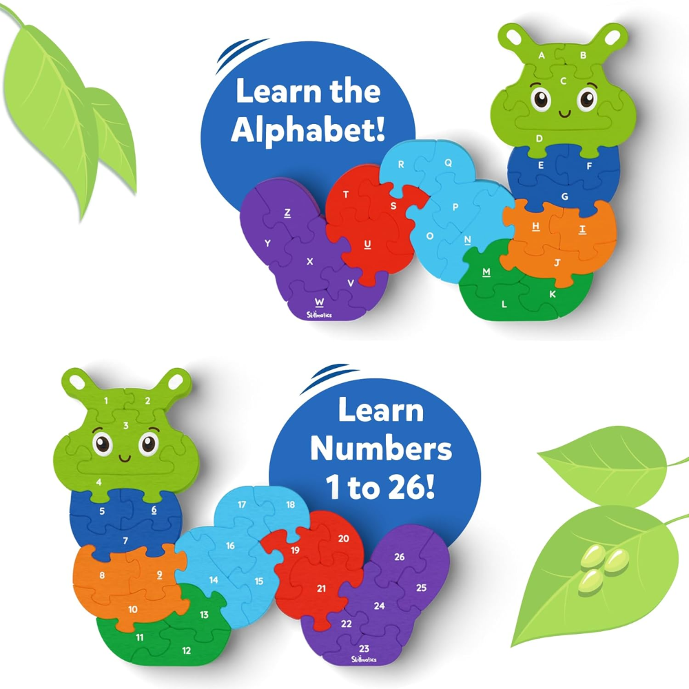 Skillmatics The Clever Caterpillar Wooden Puzzle 
