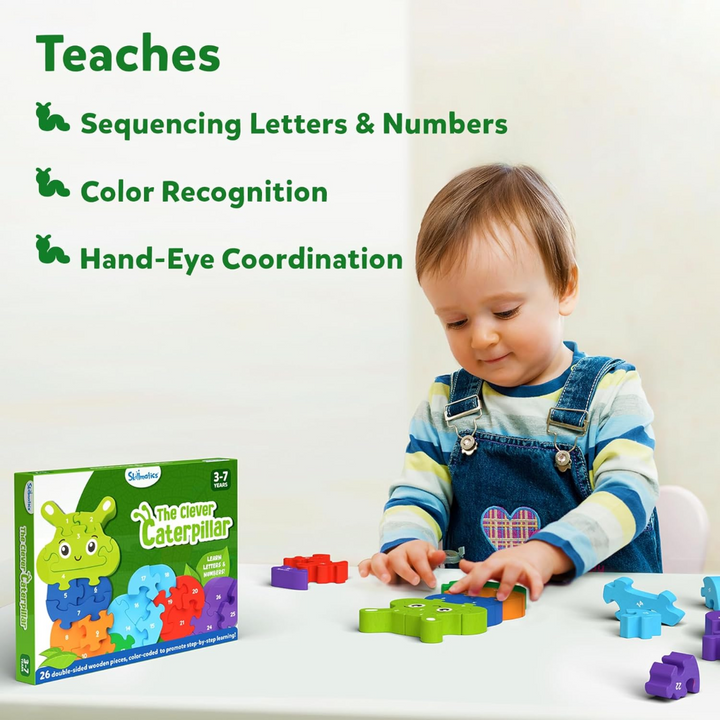 Skillmatics The Clever Caterpillar Wooden Puzzle 