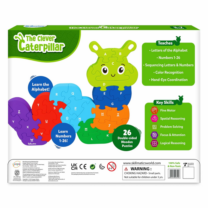 Skillmatics The Clever Caterpillar Wooden Puzzle 