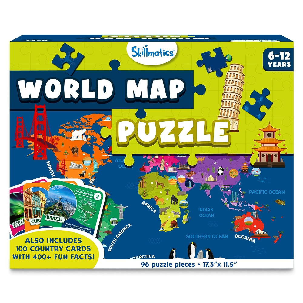 Skillmatics World Map Puzzle - Floor Puzzle &amp; Game