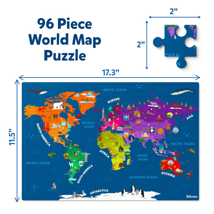 Skillmatics World Map Puzzle - Floor Puzzle &amp; Game