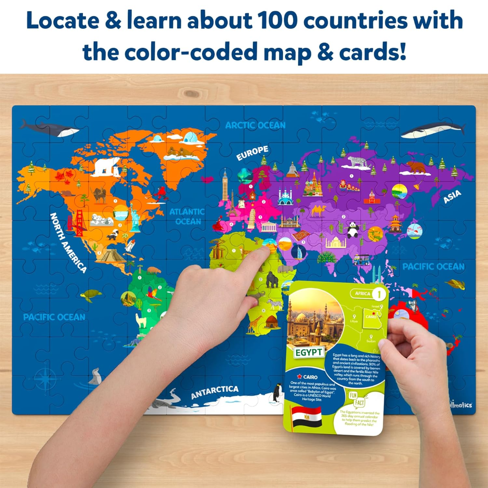 Skillmatics World Map Puzzle - Floor Puzzle &amp; Game