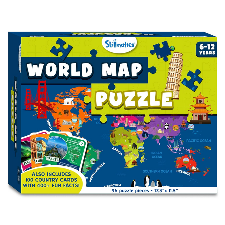 Skillmatics World Map Puzzle - Floor Puzzle &amp; Game