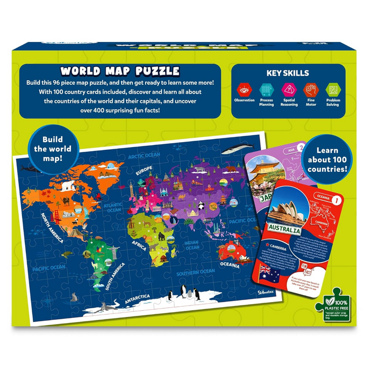 Skillmatics World Map Puzzle - Floor Puzzle &amp; Game