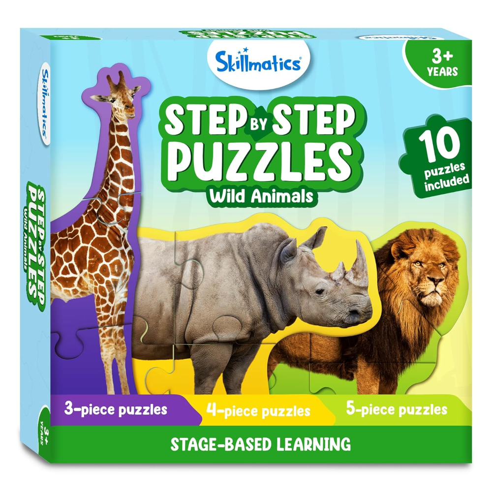 Skillmatics Step By Step Puzzle - Wild Animals