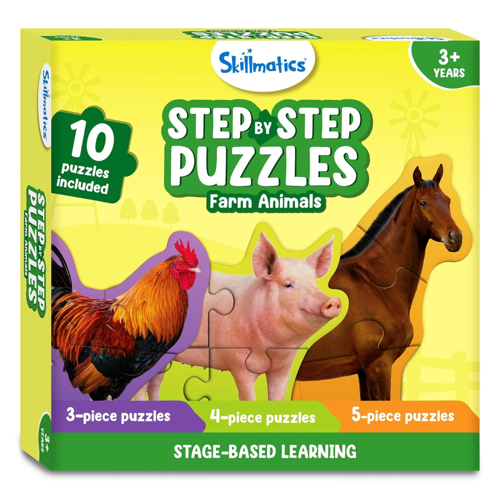 Skillmatics Step By Step Puzzle - Farm Animals