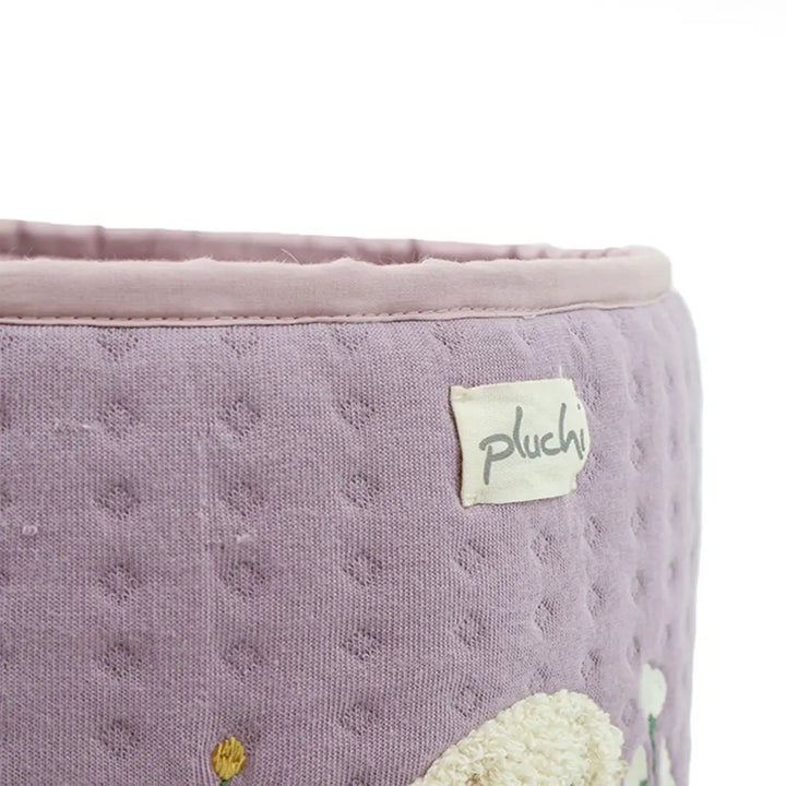 Pluchi Doggy Cotton Knitted Quilted Large Kids Baskets For Assembling Toys And Other Playing Accessories - Lilac