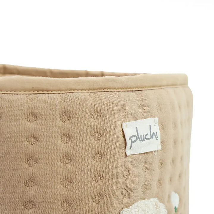 Pluchi Doggy Cotton Knitted Quilted Large Kids Baskets For Assembling Toys And Other Playing Accessories - Mustard