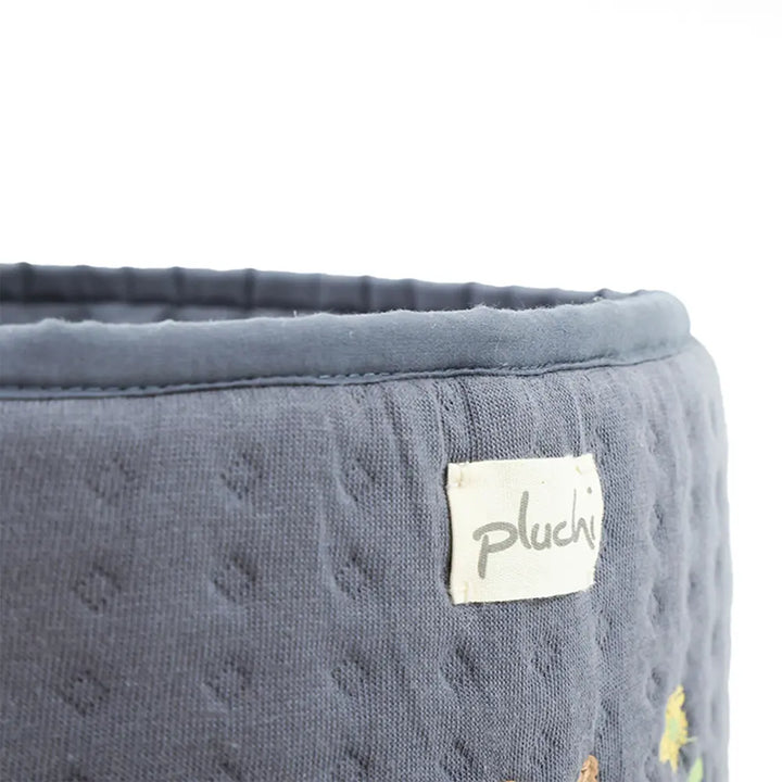 Pluchi Rabbit Cotton Knitted Quilted Large Kids Baskets For Assembling Toys And Other Playing Accessories - Dark Grey