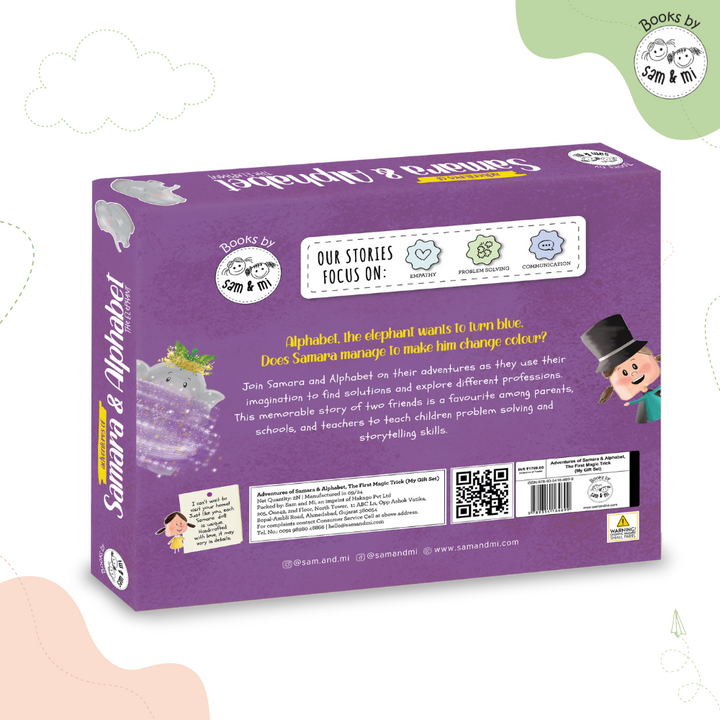 SAM &amp; MI - Adventures of Samara &amp; Alphabet, the Elephant - The First Magic Trick (Gift Set)