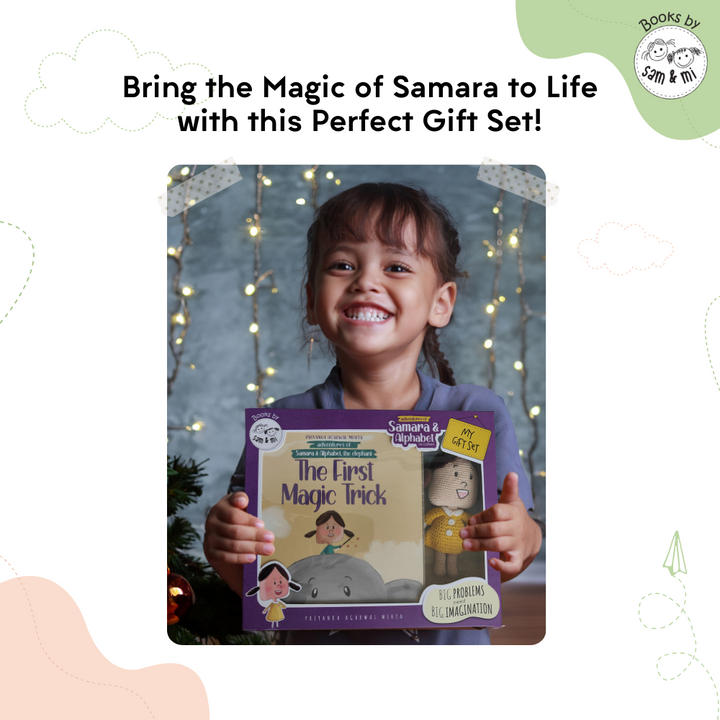 SAM &amp; MI - Adventures of Samara &amp; Alphabet, the Elephant - The First Magic Trick (Gift Set)
