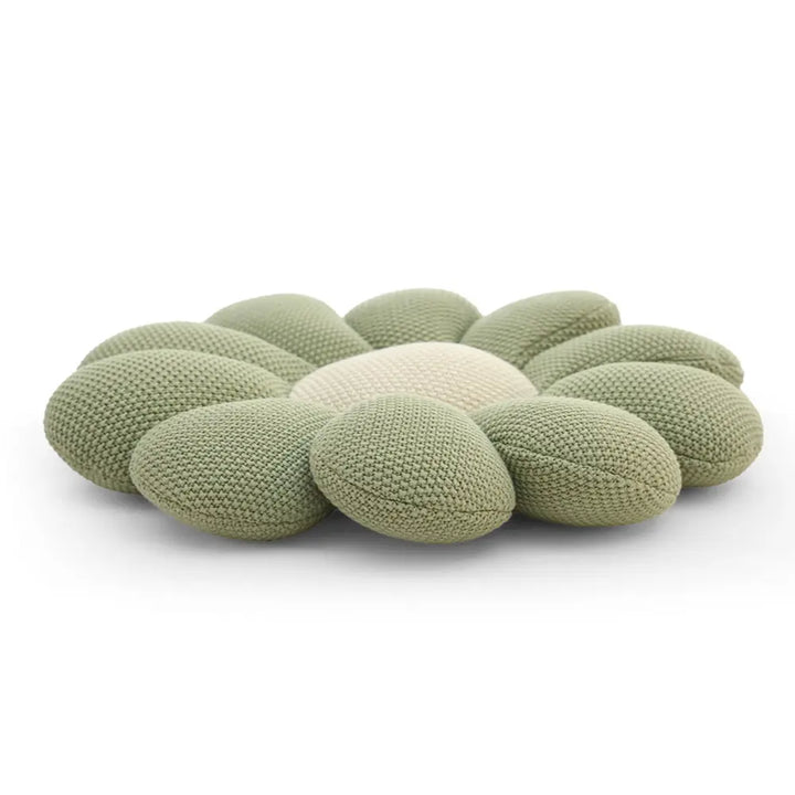 Pluchi Knitted Bloom Shaped Cushion Cotton Knitted Stuffed Soft Toy - Mint